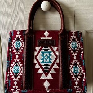 Wrangler Red/Brown/ Turquoise Geometric Purse